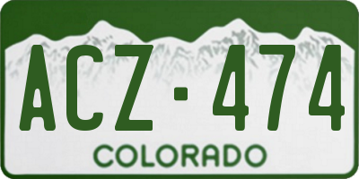 CO license plate ACZ474