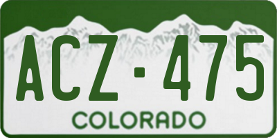 CO license plate ACZ475