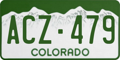 CO license plate ACZ479