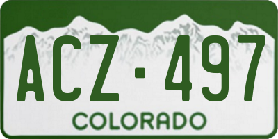 CO license plate ACZ497
