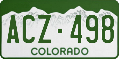 CO license plate ACZ498