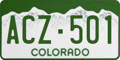 CO license plate ACZ501