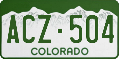 CO license plate ACZ504