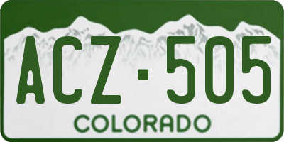 CO license plate ACZ505