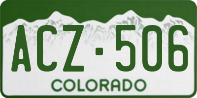CO license plate ACZ506