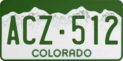 CO license plate ACZ512