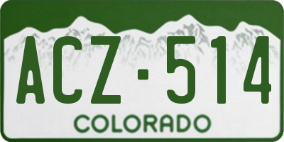 CO license plate ACZ514