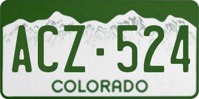 CO license plate ACZ524