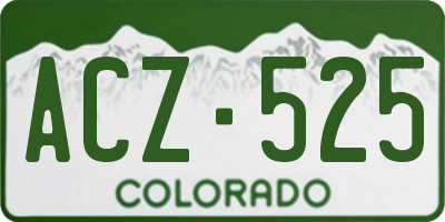 CO license plate ACZ525