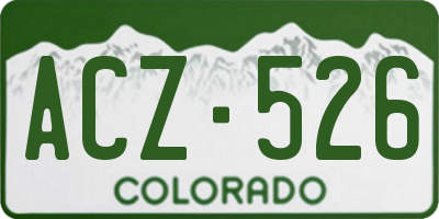 CO license plate ACZ526