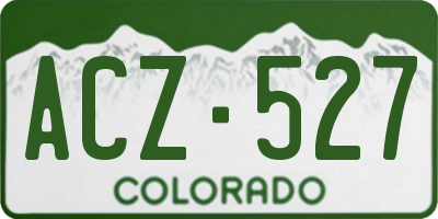 CO license plate ACZ527