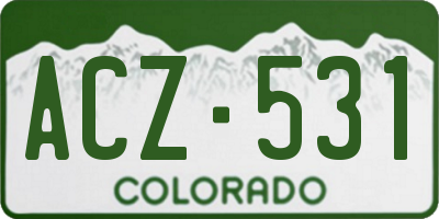 CO license plate ACZ531