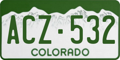 CO license plate ACZ532