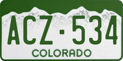 CO license plate ACZ534