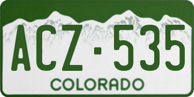 CO license plate ACZ535