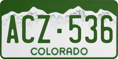 CO license plate ACZ536