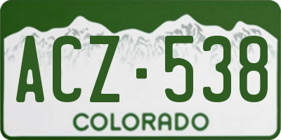 CO license plate ACZ538