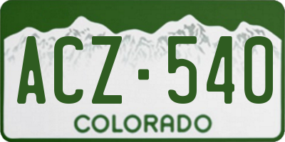 CO license plate ACZ540