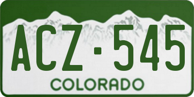 CO license plate ACZ545