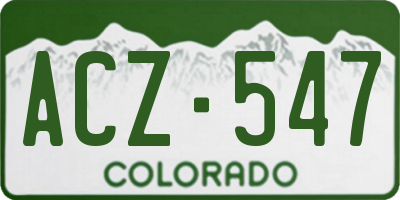 CO license plate ACZ547