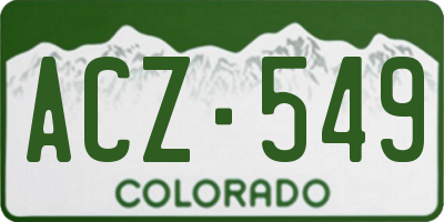 CO license plate ACZ549