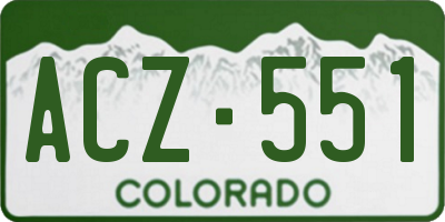 CO license plate ACZ551