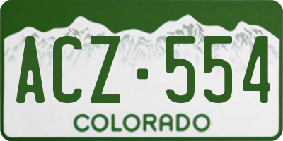 CO license plate ACZ554