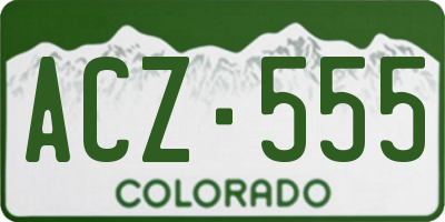 CO license plate ACZ555