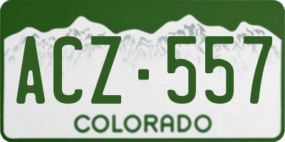 CO license plate ACZ557