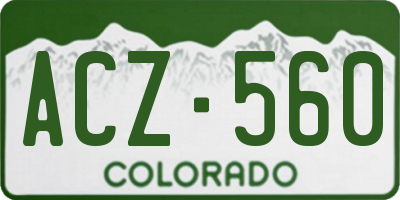 CO license plate ACZ560