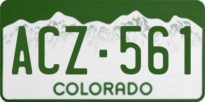 CO license plate ACZ561