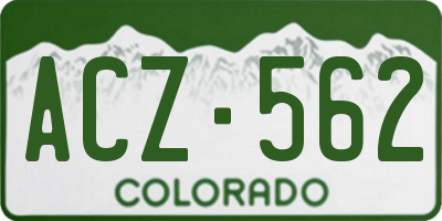 CO license plate ACZ562