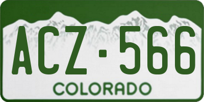 CO license plate ACZ566