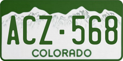 CO license plate ACZ568