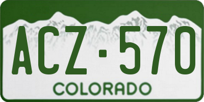 CO license plate ACZ570