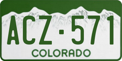 CO license plate ACZ571