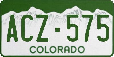 CO license plate ACZ575