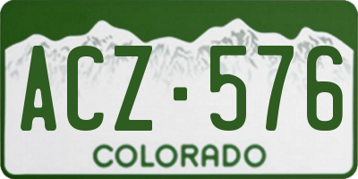 CO license plate ACZ576