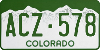 CO license plate ACZ578