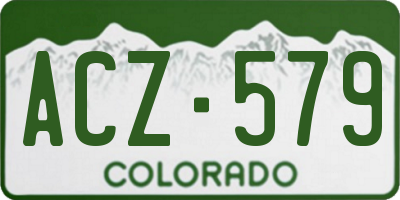 CO license plate ACZ579