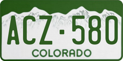 CO license plate ACZ580