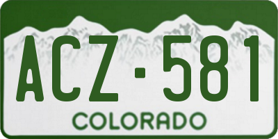 CO license plate ACZ581
