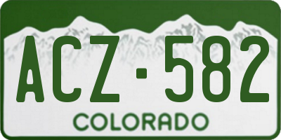 CO license plate ACZ582