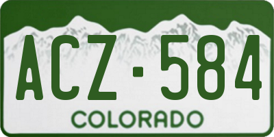 CO license plate ACZ584