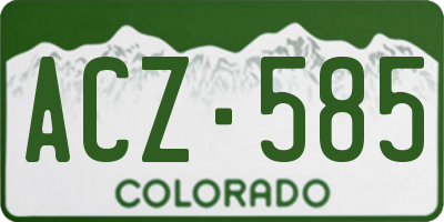 CO license plate ACZ585