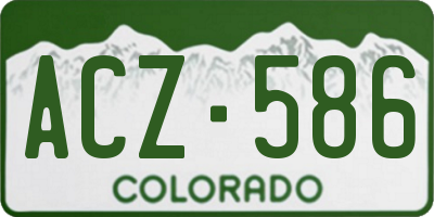CO license plate ACZ586