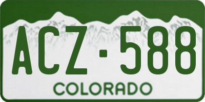 CO license plate ACZ588