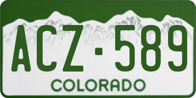 CO license plate ACZ589