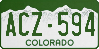CO license plate ACZ594