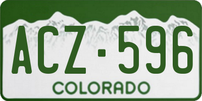 CO license plate ACZ596